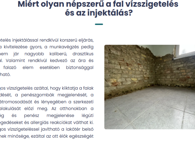 utólagos vízszigetelés injektálással